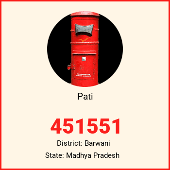 Pati pin code, district Barwani in Madhya Pradesh