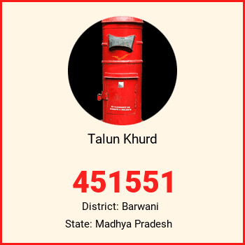Talun Khurd pin code, district Barwani in Madhya Pradesh