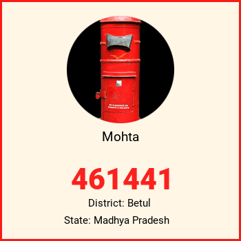 Mohta pin code, district Betul in Madhya Pradesh