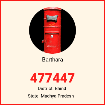 Barthara pin code, district Bhind in Madhya Pradesh