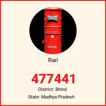 Rari pin code, district Bhind in Madhya Pradesh