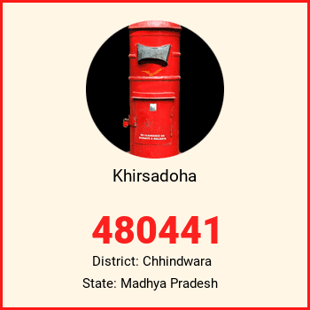 Khirsadoha pin code, district Chhindwara in Madhya Pradesh