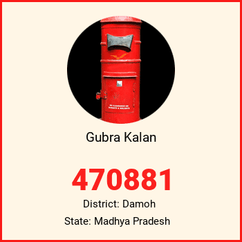 Gubra Kalan pin code, district Damoh in Madhya Pradesh