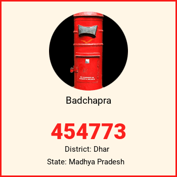 Badchapra pin code, district Dhar in Madhya Pradesh