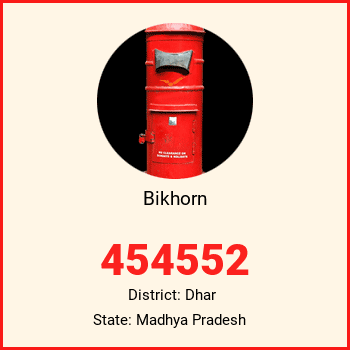 Bikhorn pin code, district Dhar in Madhya Pradesh