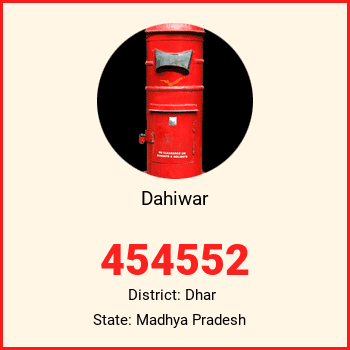 Dahiwar pin code, district Dhar in Madhya Pradesh