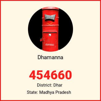 Dhamanna pin code, district Dhar in Madhya Pradesh