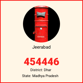 Jeerabad pin code, district Dhar in Madhya Pradesh
