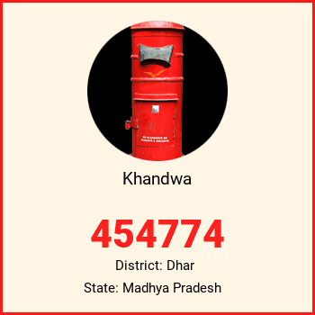 Khandwa pin code, district Dhar in Madhya Pradesh