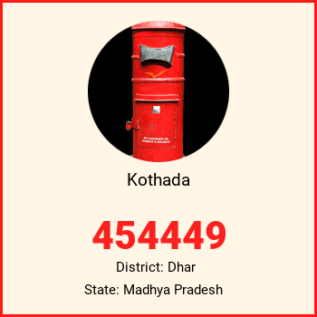 Kothada pin code, district Dhar in Madhya Pradesh