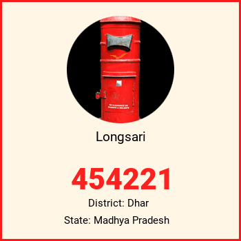 Longsari pin code, district Dhar in Madhya Pradesh