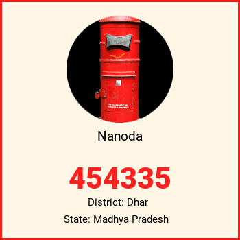 Nanoda pin code, district Dhar in Madhya Pradesh