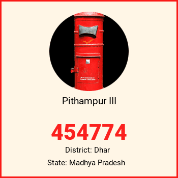 Pithampur III pin code, district Dhar in Madhya Pradesh