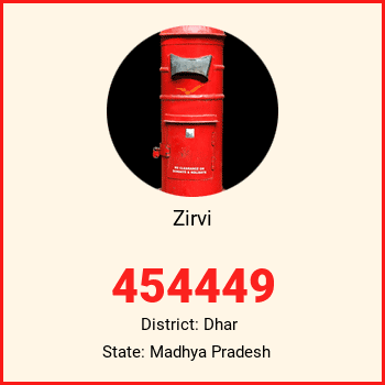 Zirvi pin code, district Dhar in Madhya Pradesh