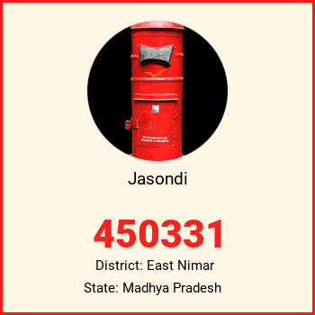 Jasondi pin code, district East Nimar in Madhya Pradesh