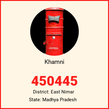 Khamni pin code, district East Nimar in Madhya Pradesh