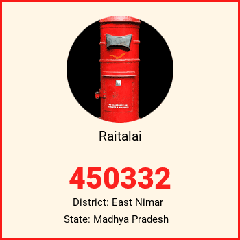 Raitalai pin code, district East Nimar in Madhya Pradesh