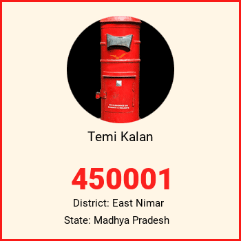 Temi Kalan pin code, district East Nimar in Madhya Pradesh