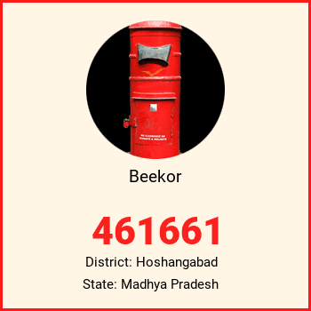 Beekor pin code, district Hoshangabad in Madhya Pradesh