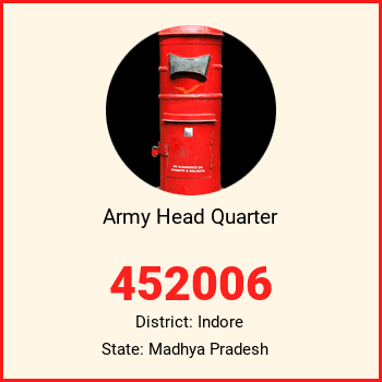 Army Head Quarter pin code, district Indore in Madhya Pradesh
