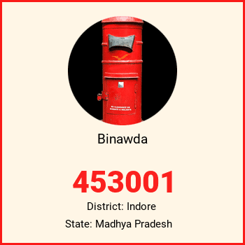Binawda pin code, district Indore in Madhya Pradesh