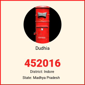 Dudhia pin code, district Indore in Madhya Pradesh