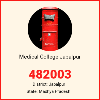 Medical College Jabalpur pin code, district Jabalpur in Madhya Pradesh
