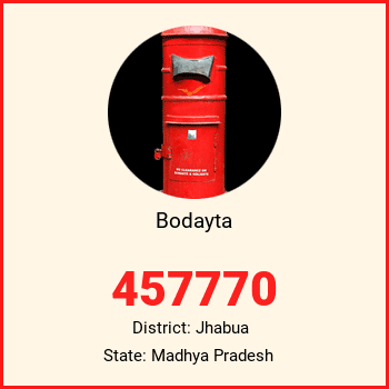 Bodayta pin code, district Jhabua in Madhya Pradesh