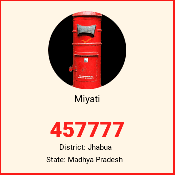Miyati pin code, district Jhabua in Madhya Pradesh