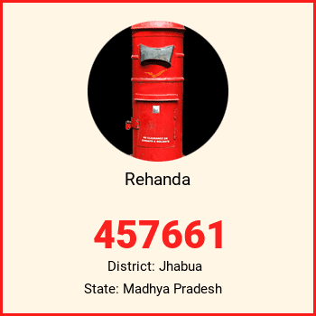 Rehanda pin code, district Jhabua in Madhya Pradesh