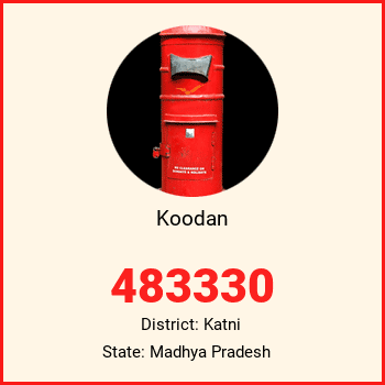 Koodan pin code, district Katni in Madhya Pradesh