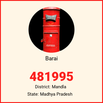 Barai pin code, district Mandla in Madhya Pradesh