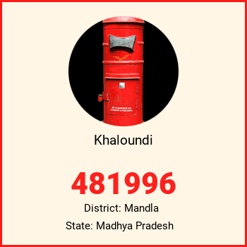 Khaloundi pin code, district Mandla in Madhya Pradesh