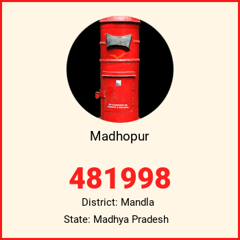 Madhopur pin code, district Mandla in Madhya Pradesh