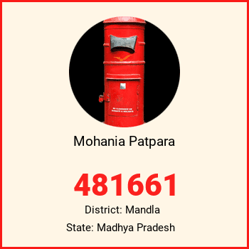 Mohania Patpara pin code, district Mandla in Madhya Pradesh