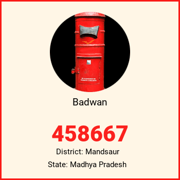 Badwan pin code, district Mandsaur in Madhya Pradesh