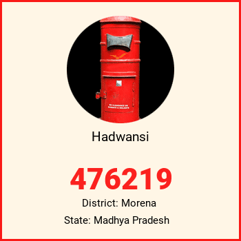 Hadwansi pin code, district Morena in Madhya Pradesh
