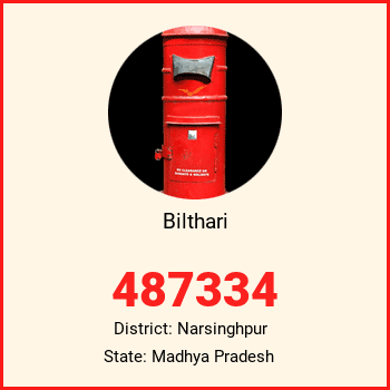 Bilthari pin code, district Narsinghpur in Madhya Pradesh