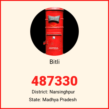 Bitli pin code, district Narsinghpur in Madhya Pradesh