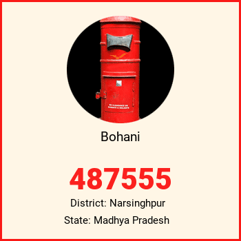 Bohani pin code, district Narsinghpur in Madhya Pradesh