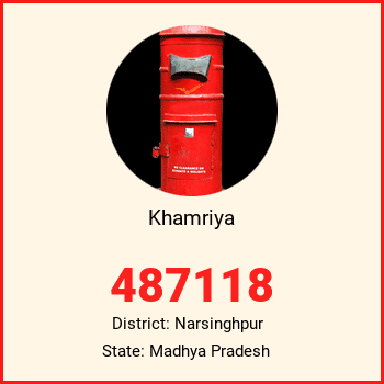 Khamriya pin code, district Narsinghpur in Madhya Pradesh