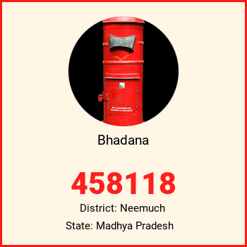 Bhadana pin code, district Neemuch in Madhya Pradesh