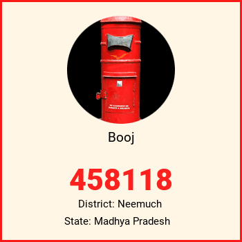 Booj pin code, district Neemuch in Madhya Pradesh