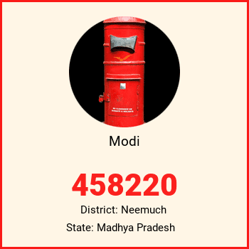 Modi pin code, district Neemuch in Madhya Pradesh