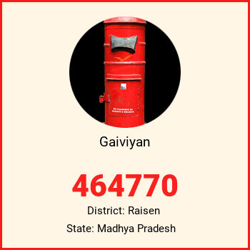 Gaiviyan pin code, district Raisen in Madhya Pradesh
