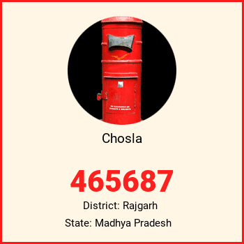 Chosla pin code, district Rajgarh in Madhya Pradesh