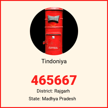 Tindoniya pin code, district Rajgarh in Madhya Pradesh