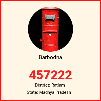 Barbodna pin code, district Ratlam in Madhya Pradesh