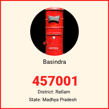 Basindra pin code, district Ratlam in Madhya Pradesh