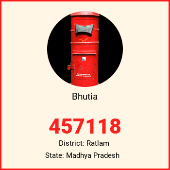 Bhutia pin code, district Ratlam in Madhya Pradesh